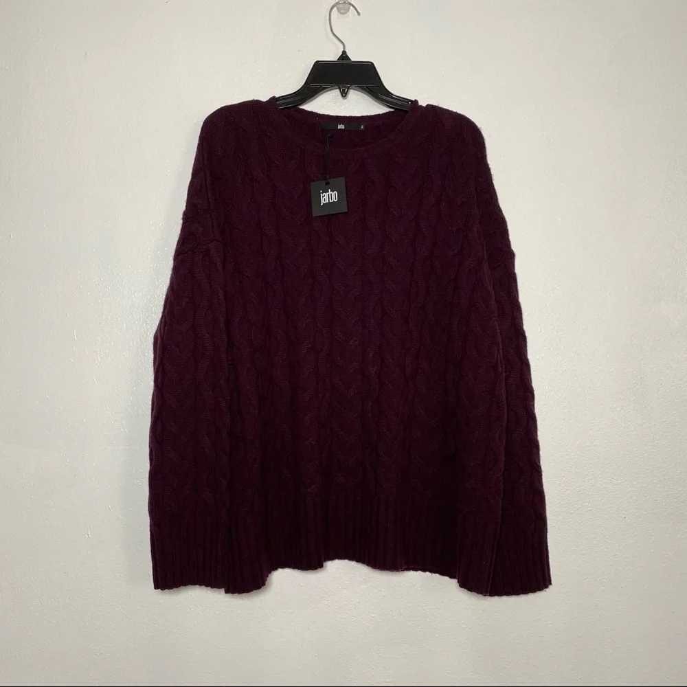 Jarbo Wool Cashmere Blend Cable Knit Sweater 2 M - Picture 2 of 8
